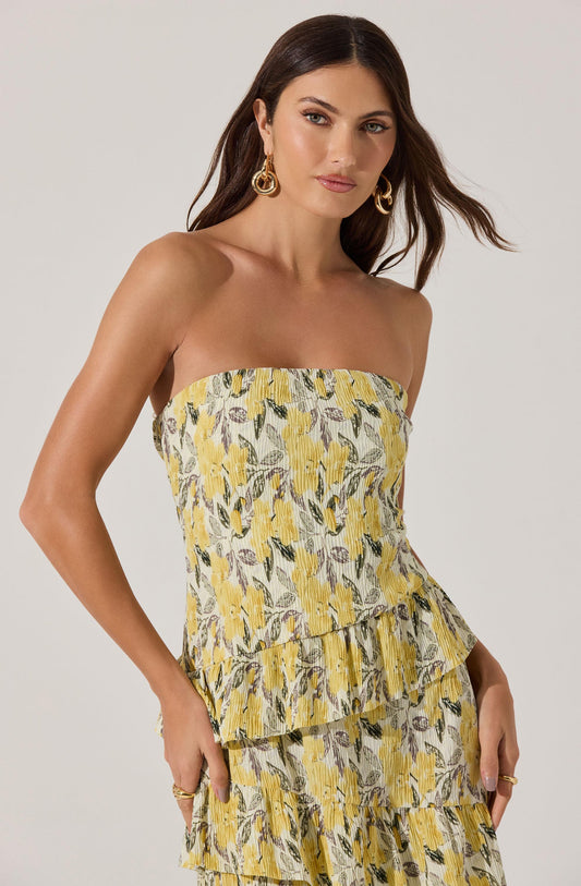 Asym Tiered Floral Midi