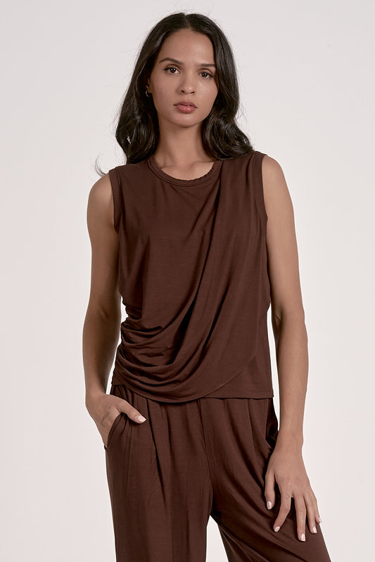 Cocoa Draped Tank
