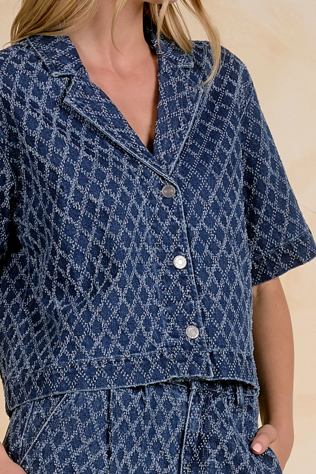 Diamond Denim Buttonup
