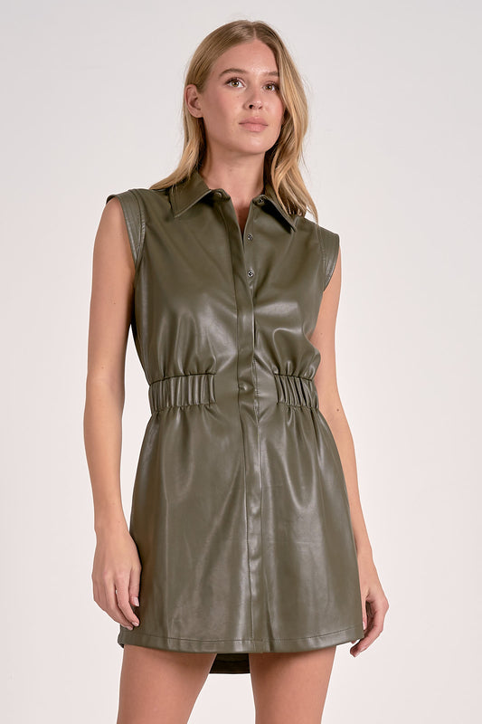 Pine Leather Dress